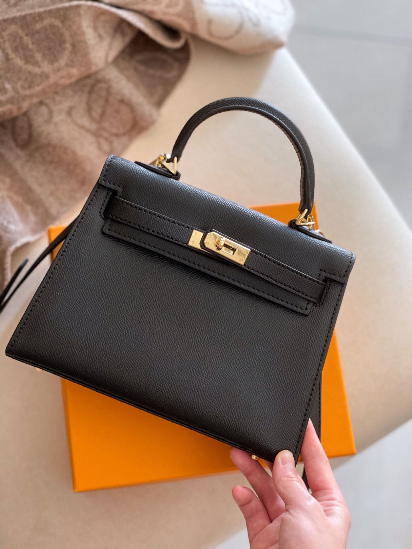 Women's Leather Elephant Gray Kelly High-grade Gift Bags
