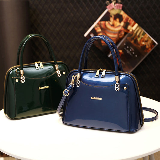 Women's Bright Leather Shell Big Simple Fashion Handbags