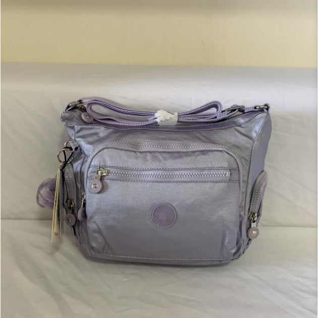 Spring Monkey Mesh Purple Series Nylon Crossbody Bags