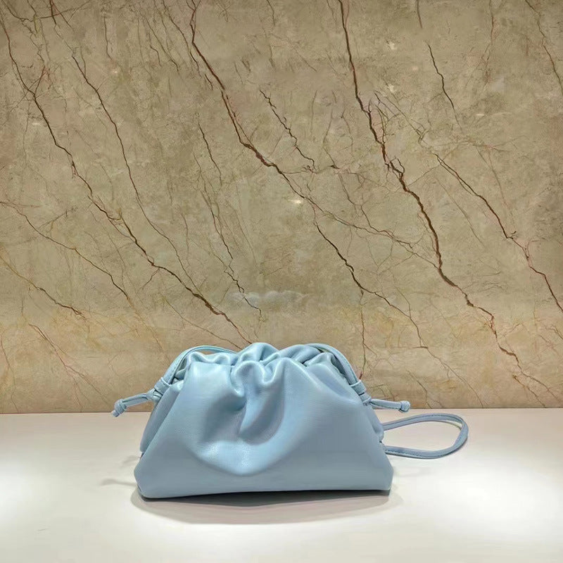 Women's Cow Leather Cloud Pleated Clutch Soft Crossbody Bags