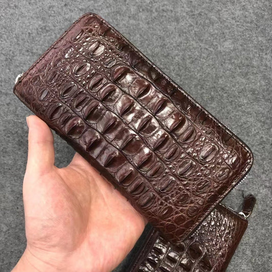 Men's Crocodile Leather Clutch Long Genuine Business Men's Handbags
