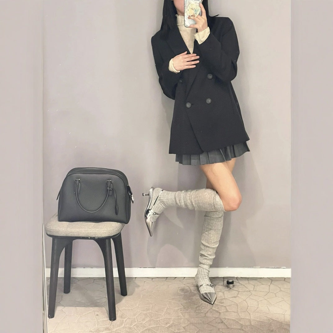 Women's Layer Cowhide Large Capacity Bowling Crossbody Bags