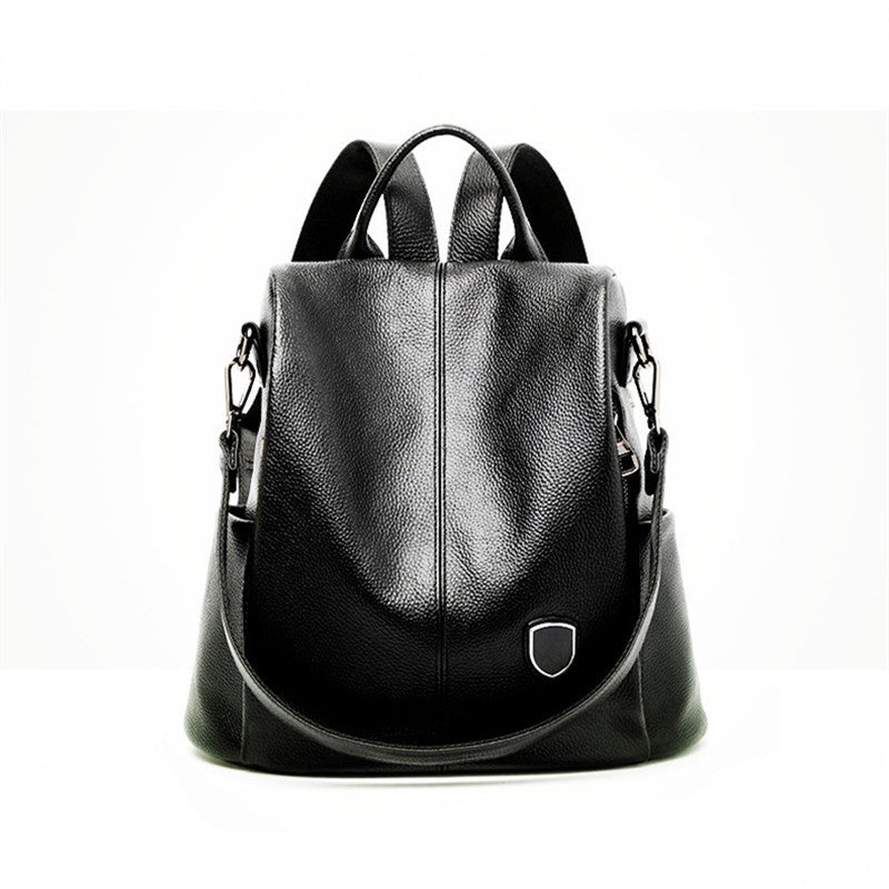 Women's Big Genuine Leather First Layer Multifunctional Backpacks