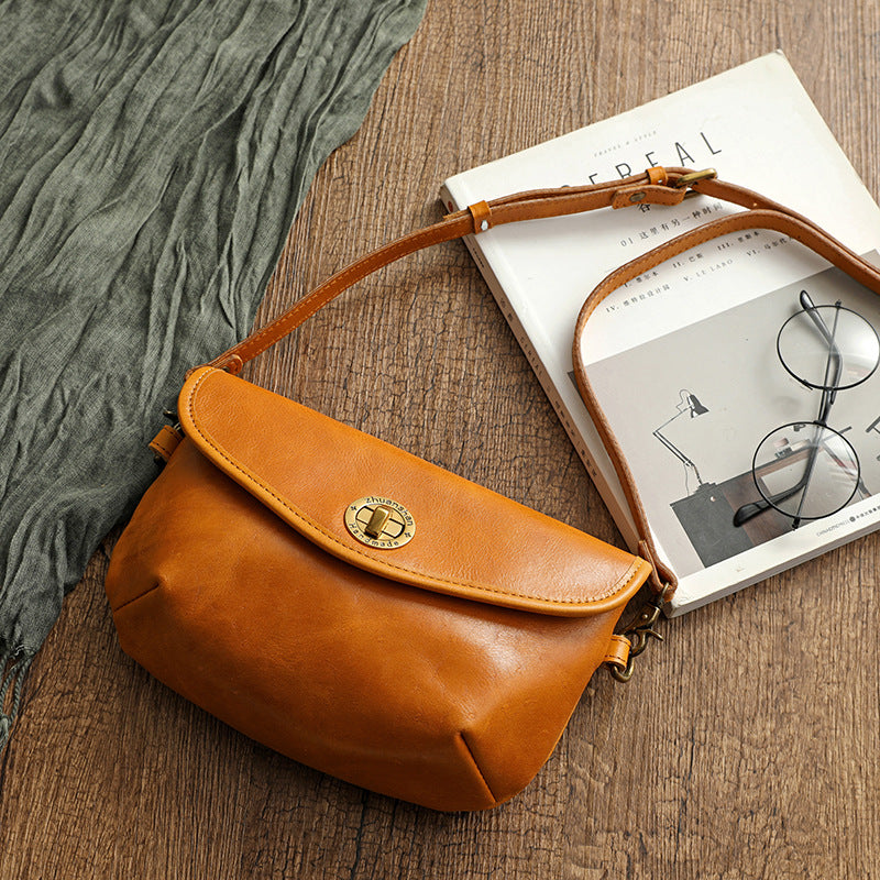 Turning Mountain Vegetable Tanned Real Cowhide Heavy Crossbody Bags