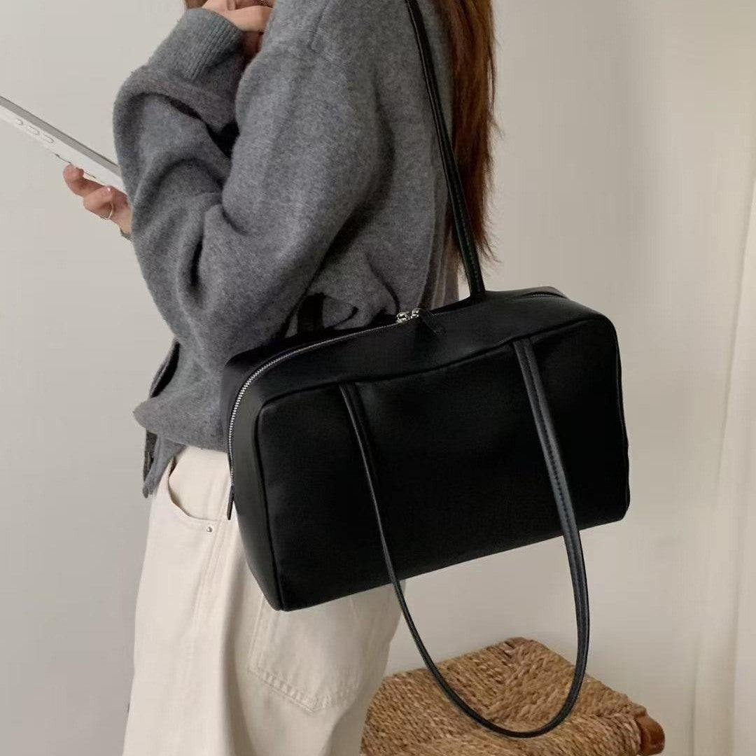 Women's Large Capacity Boston Simple Underarm Genuine Shoulder Bags