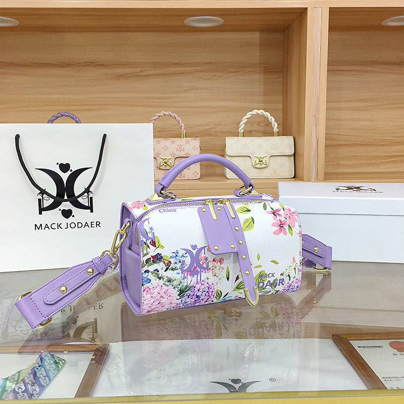 Women's Style Printed Boston Pillow Fashion Handbags