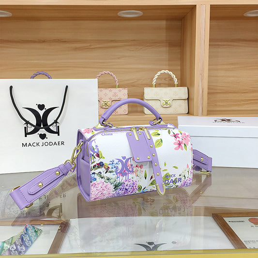 Women's Style Printed Boston Pillow Fashion Handbags