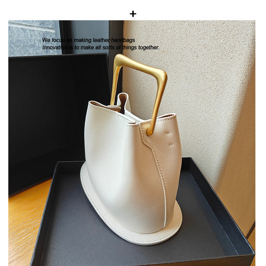 Advanced Texture Vintage Genuine Leather With Bucket Bags
