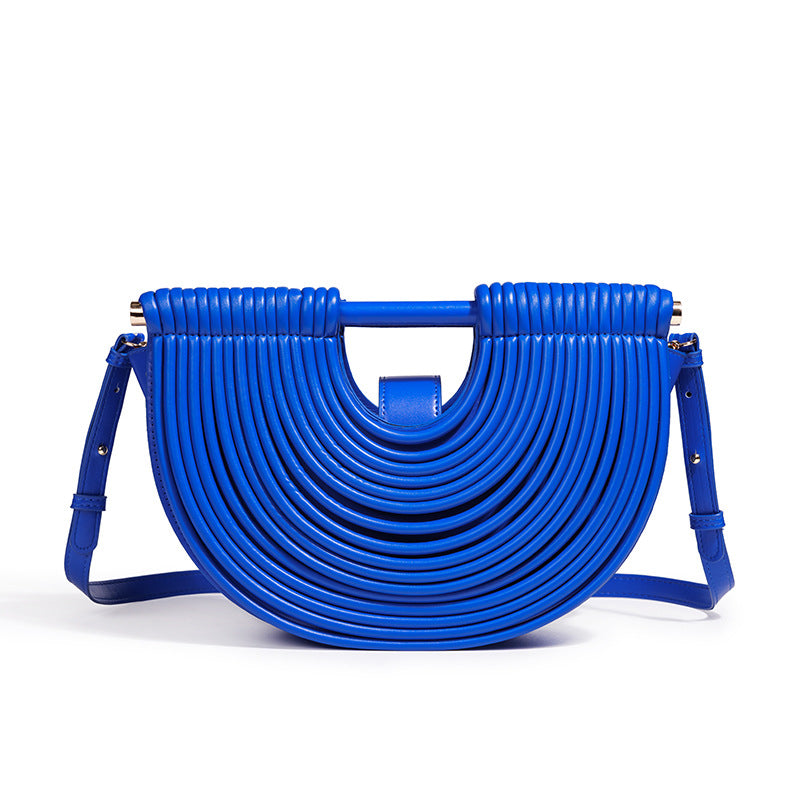 Women's Bamboo Handmade Beach Semicircle Woven Bags
