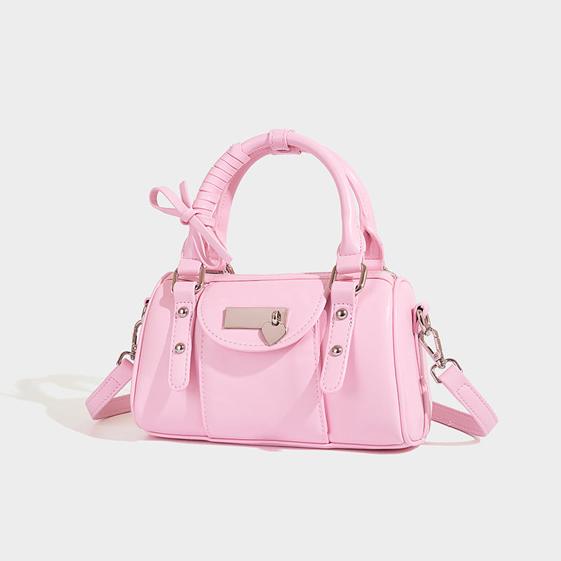 Niche Texture Ballet Bowling Sweet Love Crossbody Bags