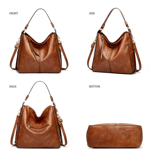 Women's Fashion Soft Leather Large Capacity Mother Shoulder Bags