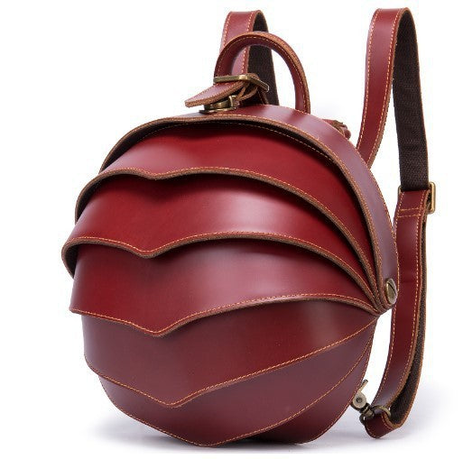 Men's Vintage Genuine Leather Beetle Trend Large Backpacks