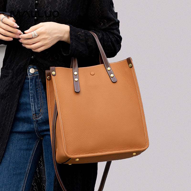 Women's Big Advanced Genuine Leather Large Capacity Handbags