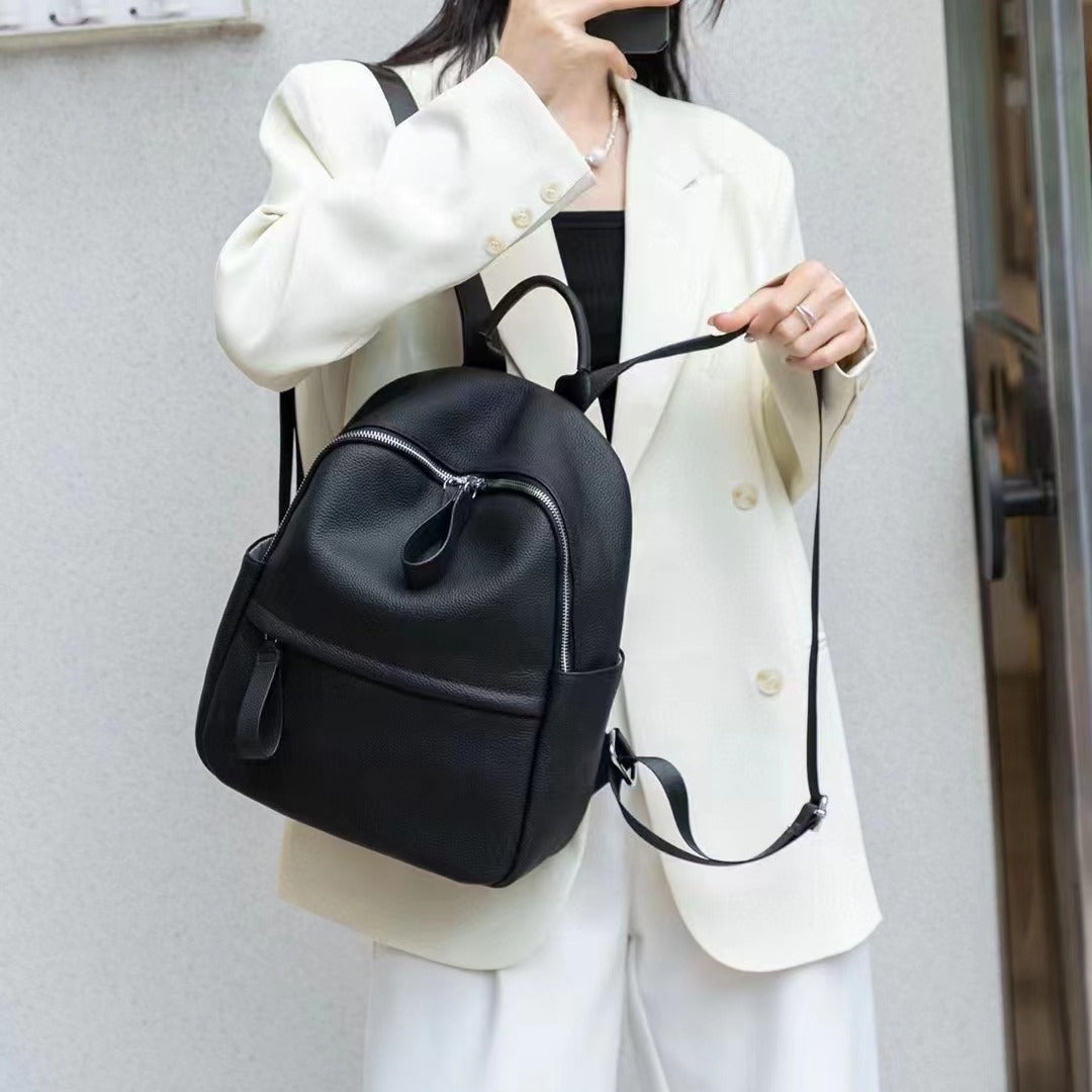 Layer Cowhide Large Capacity Leather Commute Backpacks
