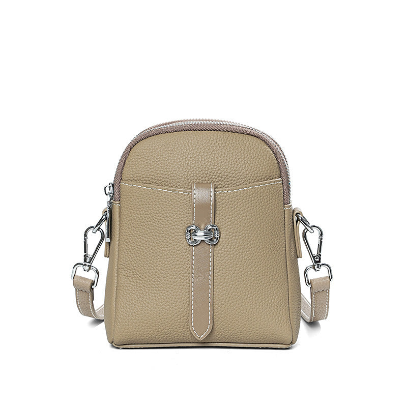 Women's Mobile Genuine Leather First Layer Cowhide High Crossbody Bags