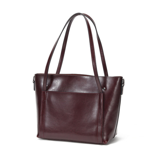 Women's Large Capacity High-grade Exquisite Commuter Leather Shoulder Bags