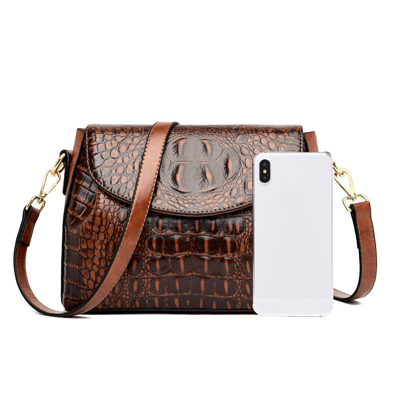 Women's Slouchy Versatile Graceful Crocodile Pattern Crossbody Bags