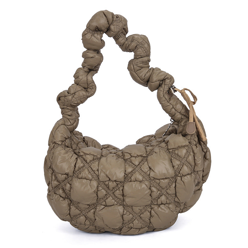 Minority Cloud Pleated Large Capacity Embroidery Thread Shoulder Bags