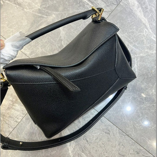 Women's Geometric Original Leather Box Large Capacity Handbags