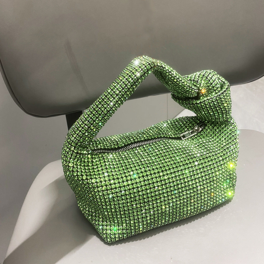 Women's Rhinestone Big Diamond Knotted Fashion Underarm Handbags