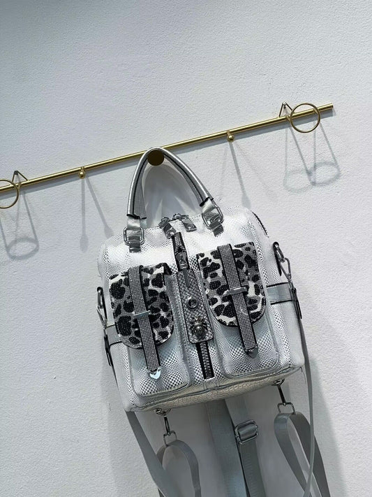 Women's Print Rhinestone Leather Fashion High Handbags