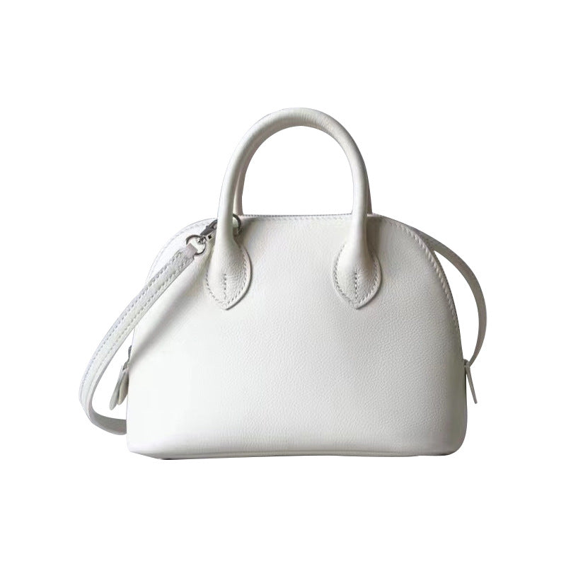 Half Wax Line Cowhide Mini Bowling Little Shell Crossbody Bags
