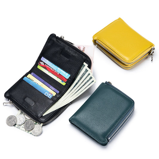 Women's & Men's & Short Large Capacity Soft Fashion Double Zipper Ladies Wallets