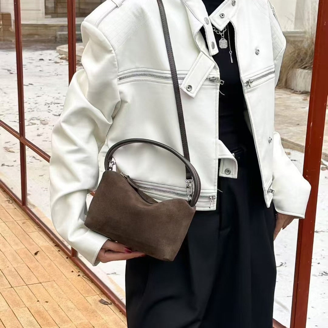 Women's Exquisite Suede Lunch Box Versatile Retro Handbags