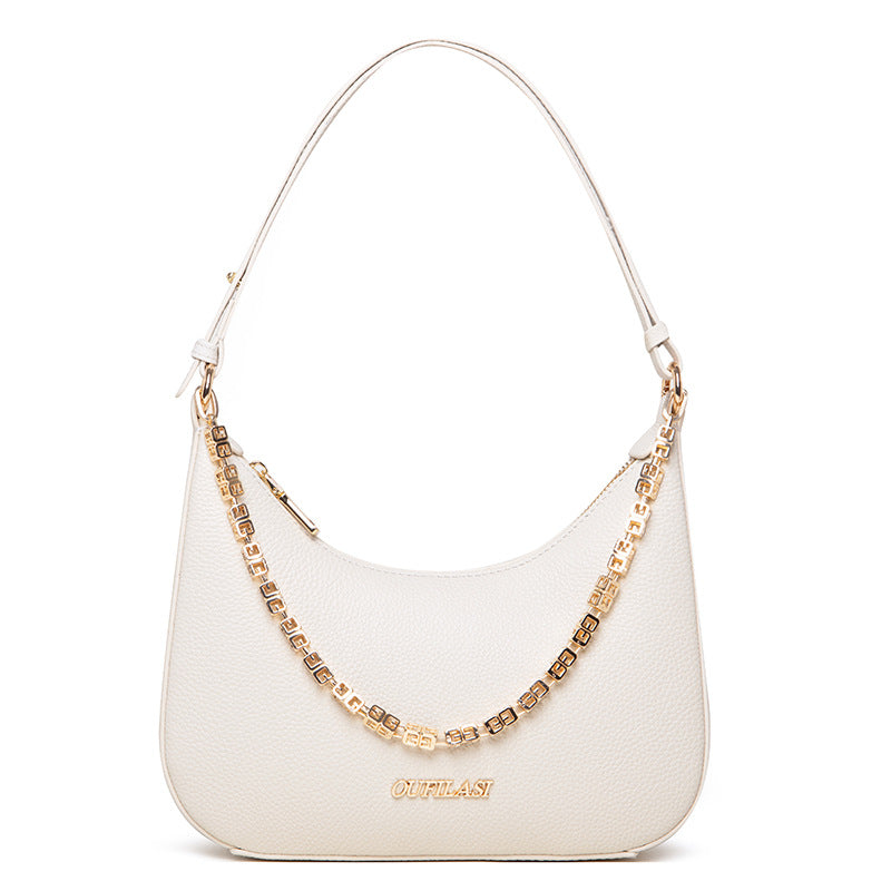 Women's Leather Fashion Chain Top Layer Cowhide Shoulder Bags