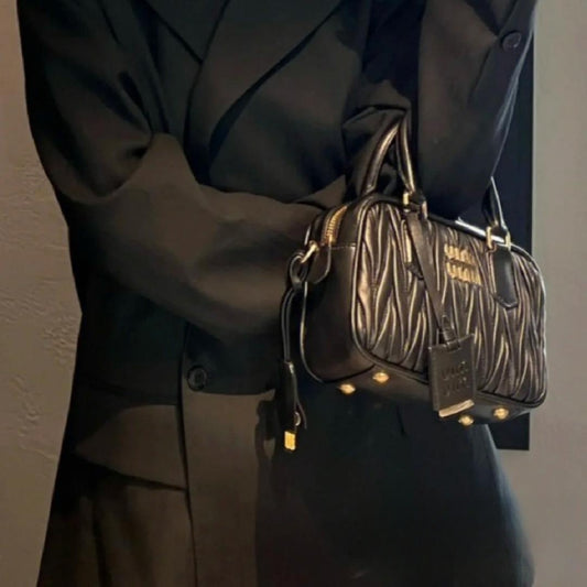 Women's Miao Boston Fashionable Pleated Portable Bags