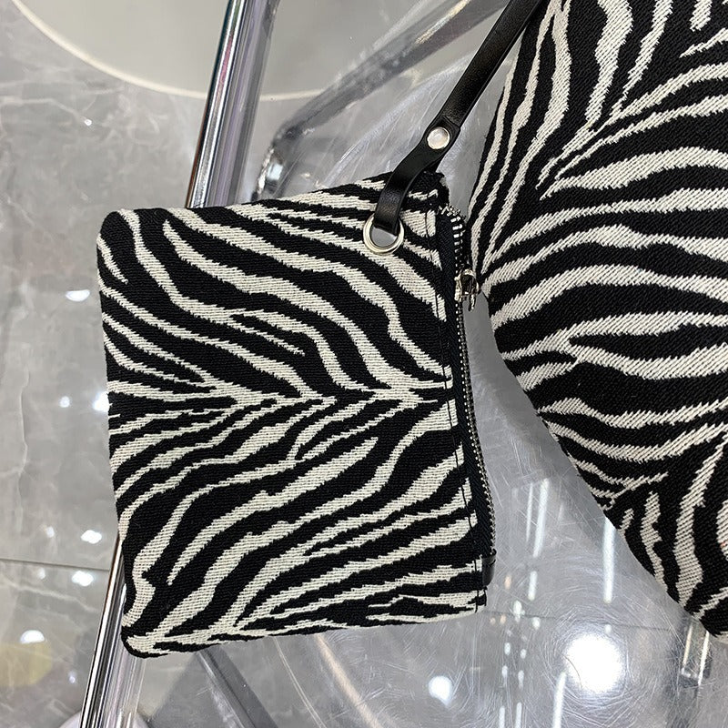 Trendy Zebra Pattern Commuter Large Capacity Crossbody Bags