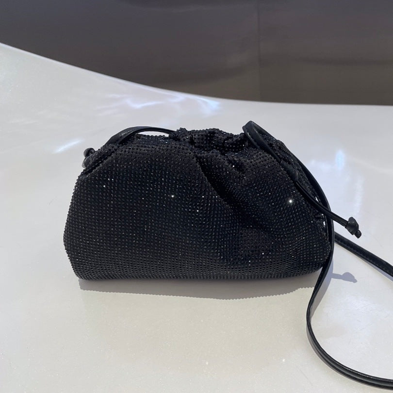 Women's Diamond Cloud Korean Style Pleated Clip Crossbody Bags