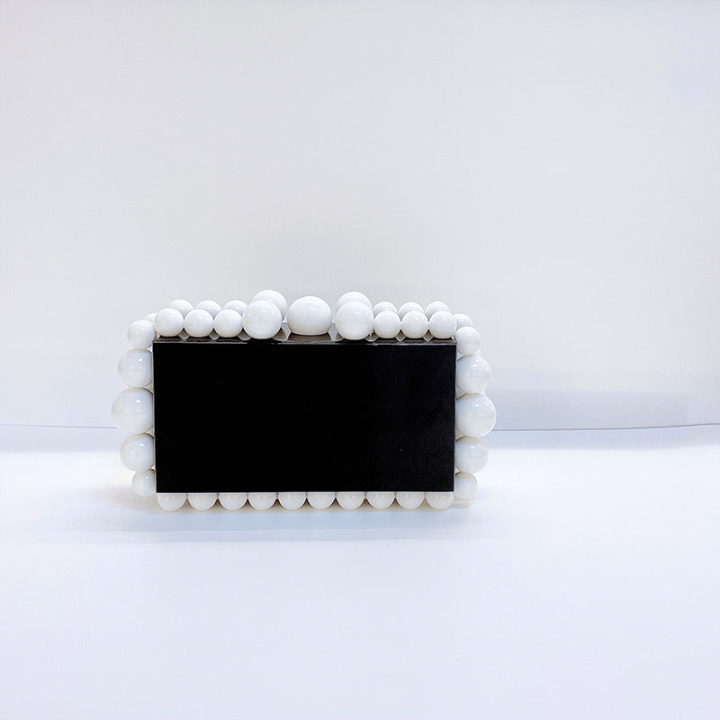 Women's Trendy Acrylic Cloud Glue Beads Clutch Evening Bags