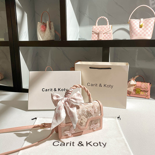 New Niche Twist High-grade Embroidered Bow Handbags