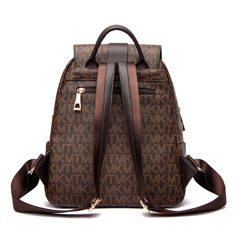 Korean Style Fashion Soft Leather Large Backpacks