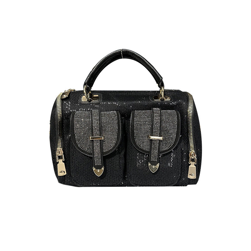 Women's Trendy Rhinestone Sequins Large Capacity Shoulder Bags