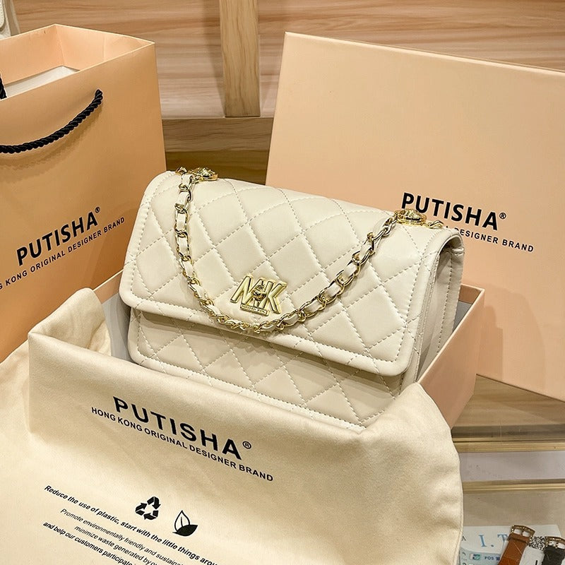 Women's Genuine Leather Trendy Classic Style Rhombus Crossbody Bags