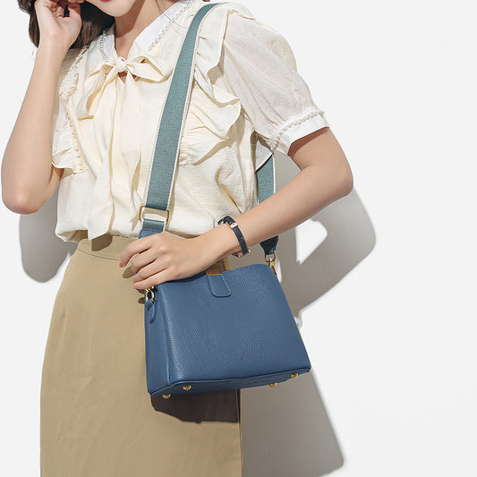Women's High-grade Genuine Leather Fashionable Simple Cowhide Shoulder Bags