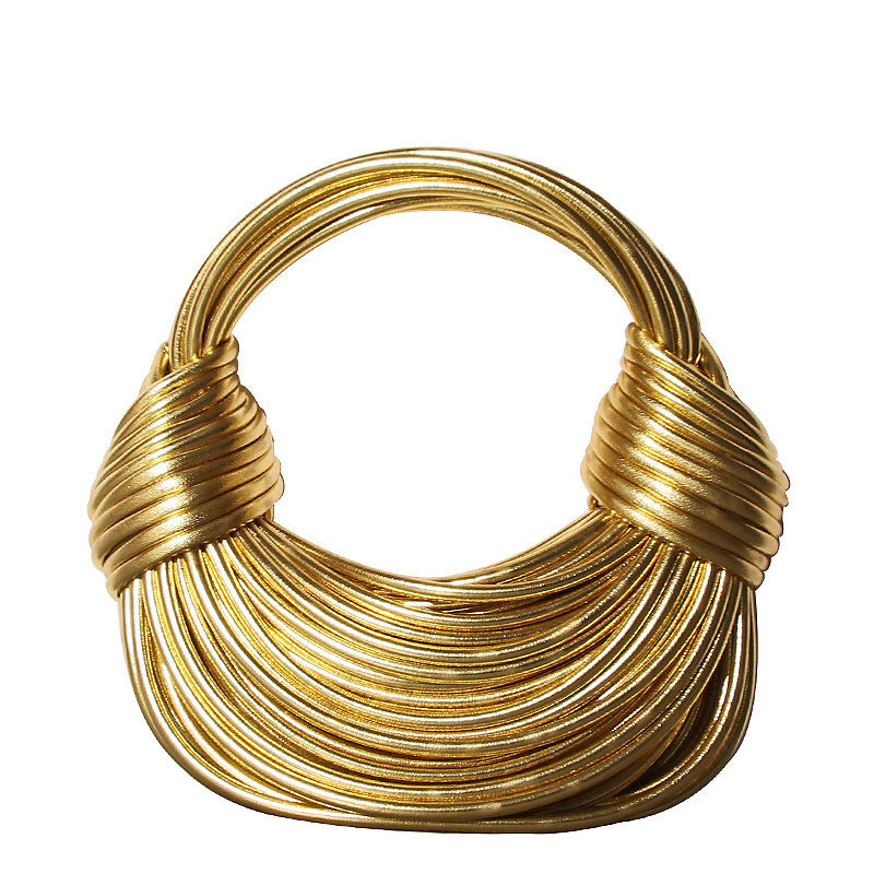 Gold Sier Color Clutch Knotted Bundle Shoulder Bags