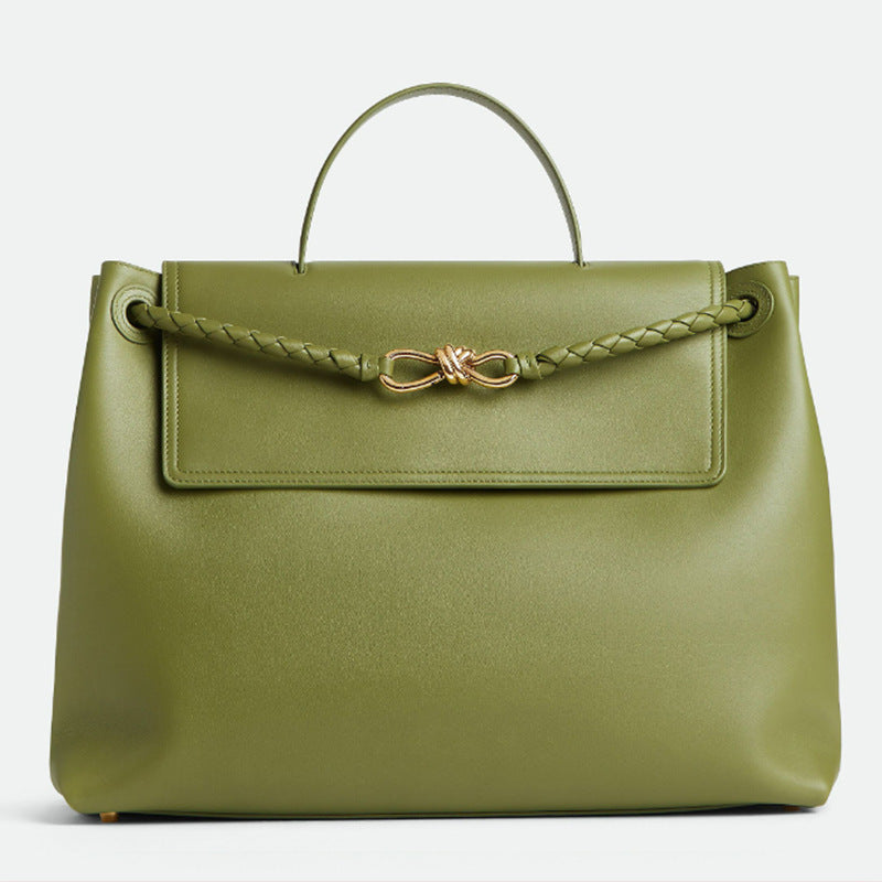 Women's Metal Cord Fastener Old Money Style Handbags