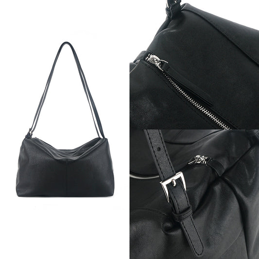 Women's Korean Soft Leather Large Capacity Bowling Handbags