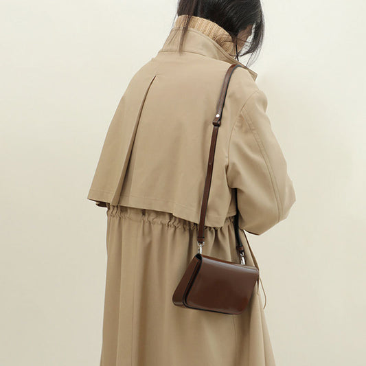 Women's Brown Bright Leather Packet Li Xian Crossbody Bags