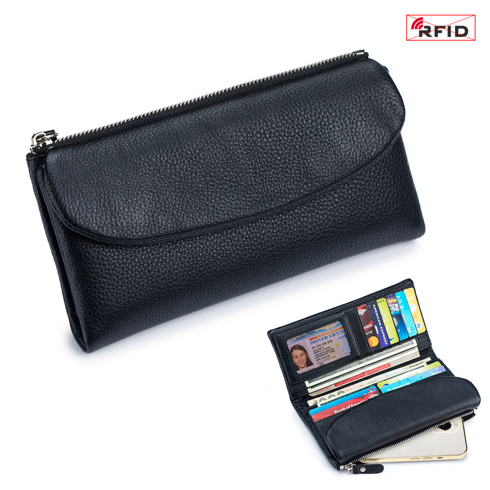 Layer Cowhide Clutch Female Soft Genuine Ladies Wallets