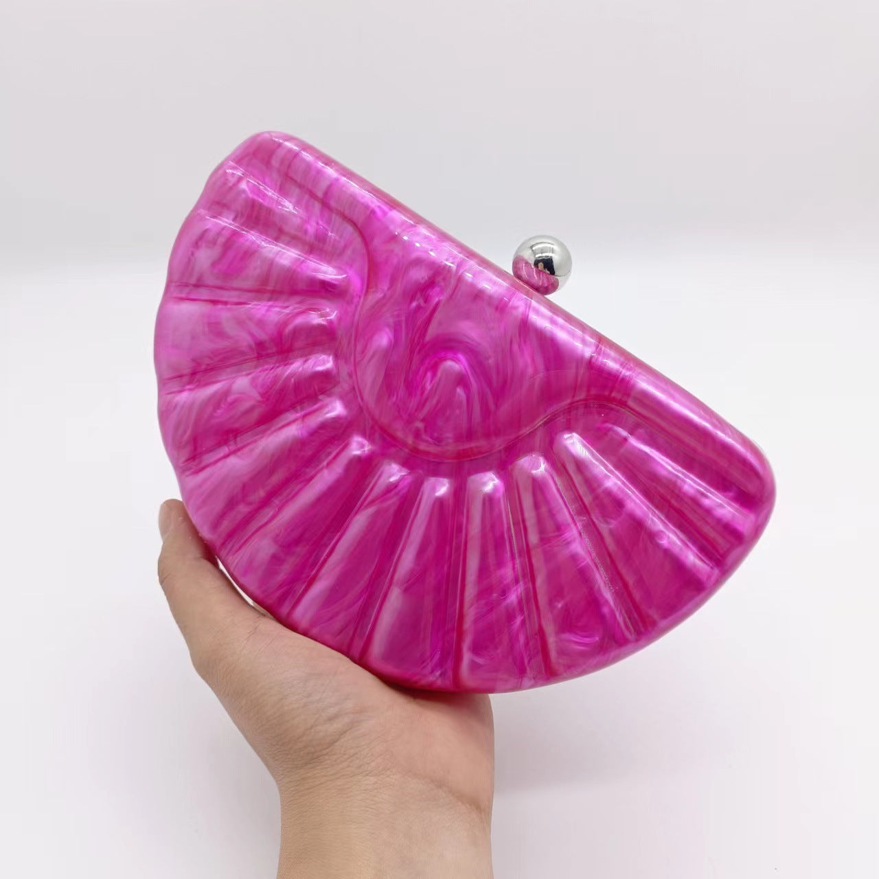 Women's Semicircle Shell Acrylic Fashion Wedding Dinner Evening Bags