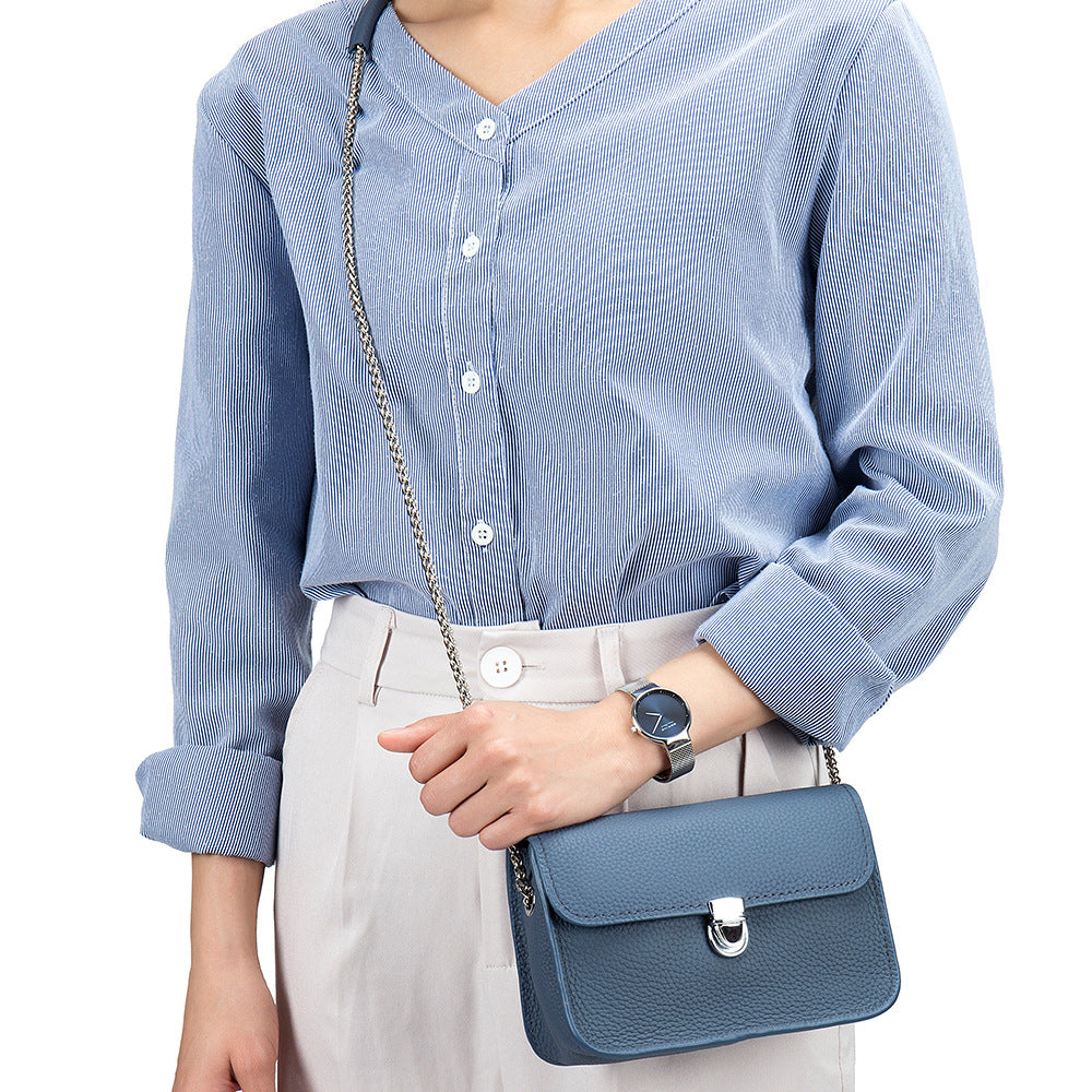 Women's Graceful Leather Horizontal Versatile Chain Bags