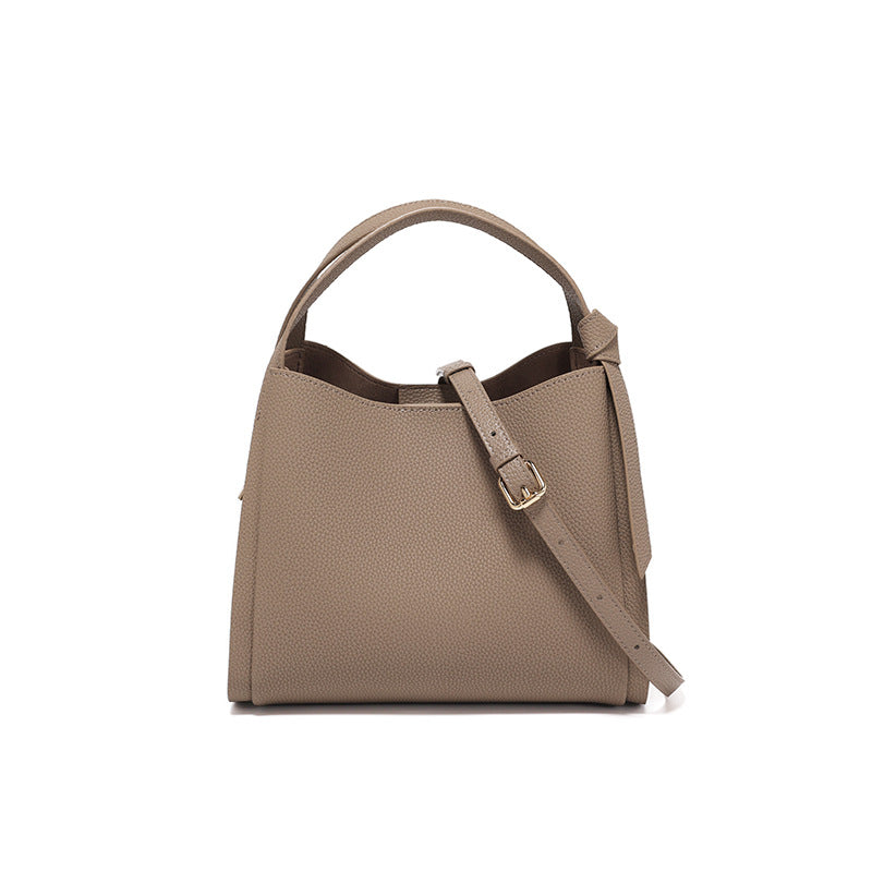 Women's High-grade Hand Basket Soft Cowhide Temperament Handbags