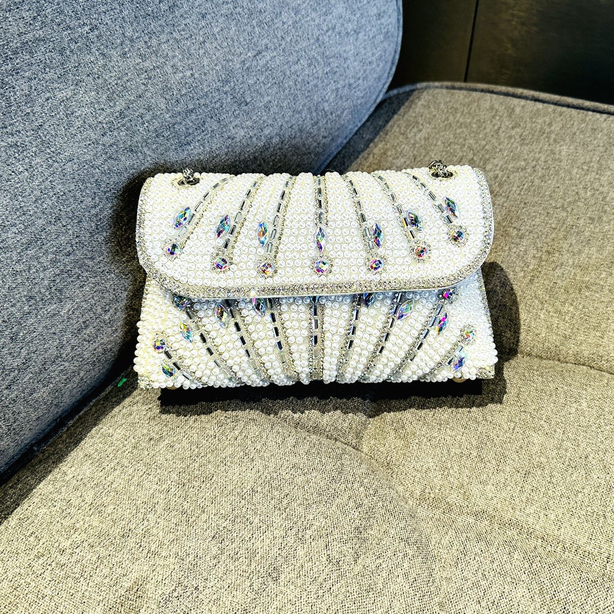 Women's Chain Fashion Designer Rhinestone Party Wedding Shoulder Bags