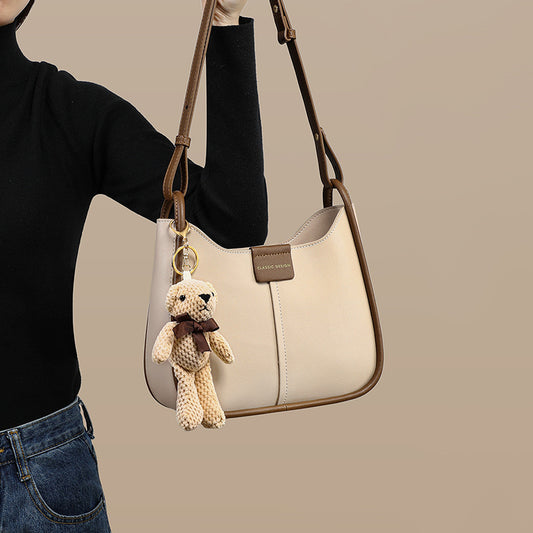 Women's Popular Genuine Leather Niche Designer Saddle Crossbody Bags
