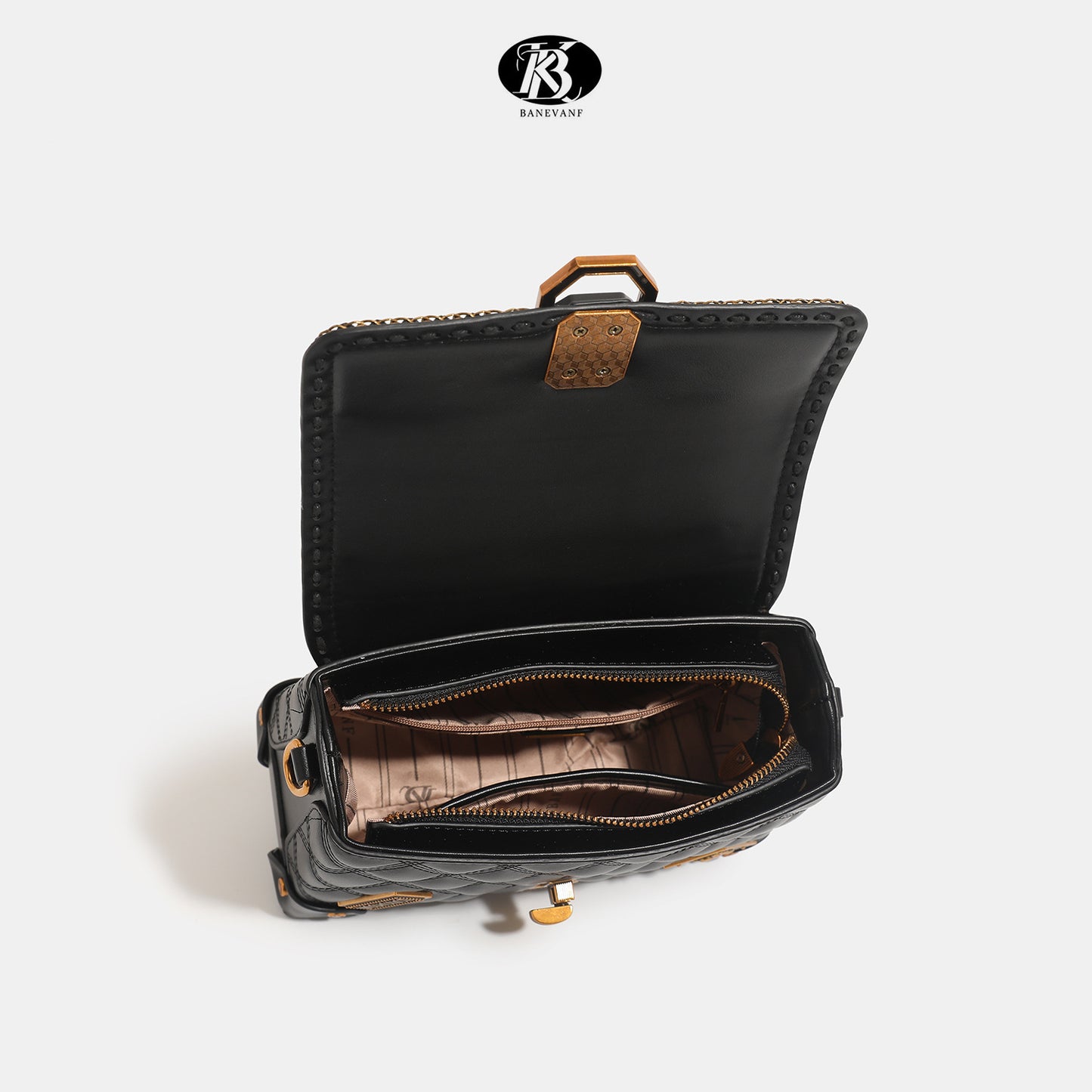 Women's Light Luxury Medal Rhombus Genuine Leather Crossbody Bags