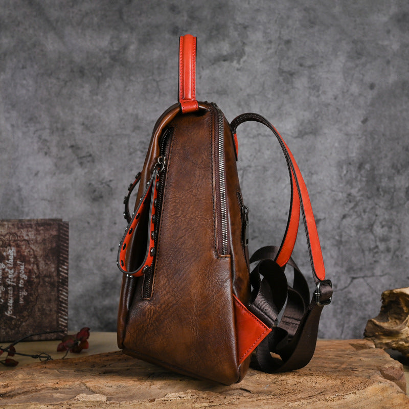 Top Layer Leather Chinese Style Retro Backpacks
